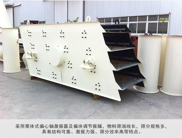 圓振動(dòng)篩 采用筒體式偏心軸激振器及偏心塊調(diào)節(jié)振幅。